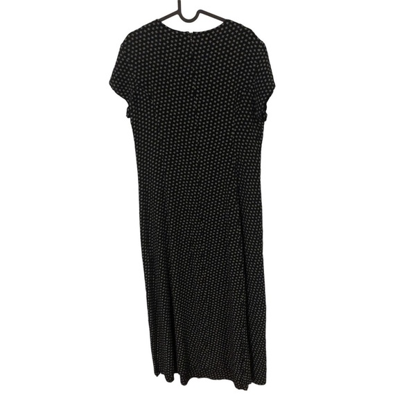 90's Limited America Navy with Pale Green Geo Print Cap Sleeved Maxi Dress Sz 12 - Picture 8 of 8